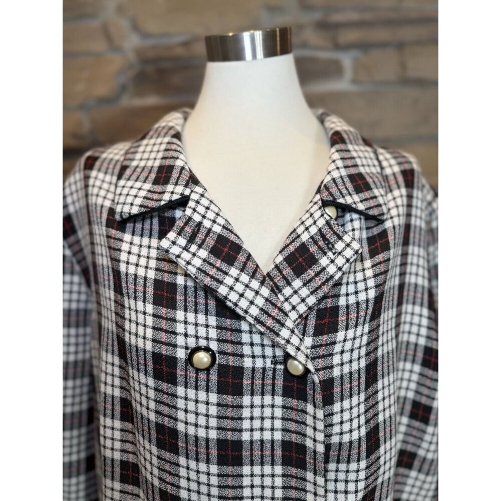 Vintage Womens Pablo Collection Double Breasted Plaid Blazer Sz 22WP Made In USA - Picture 2 of 9